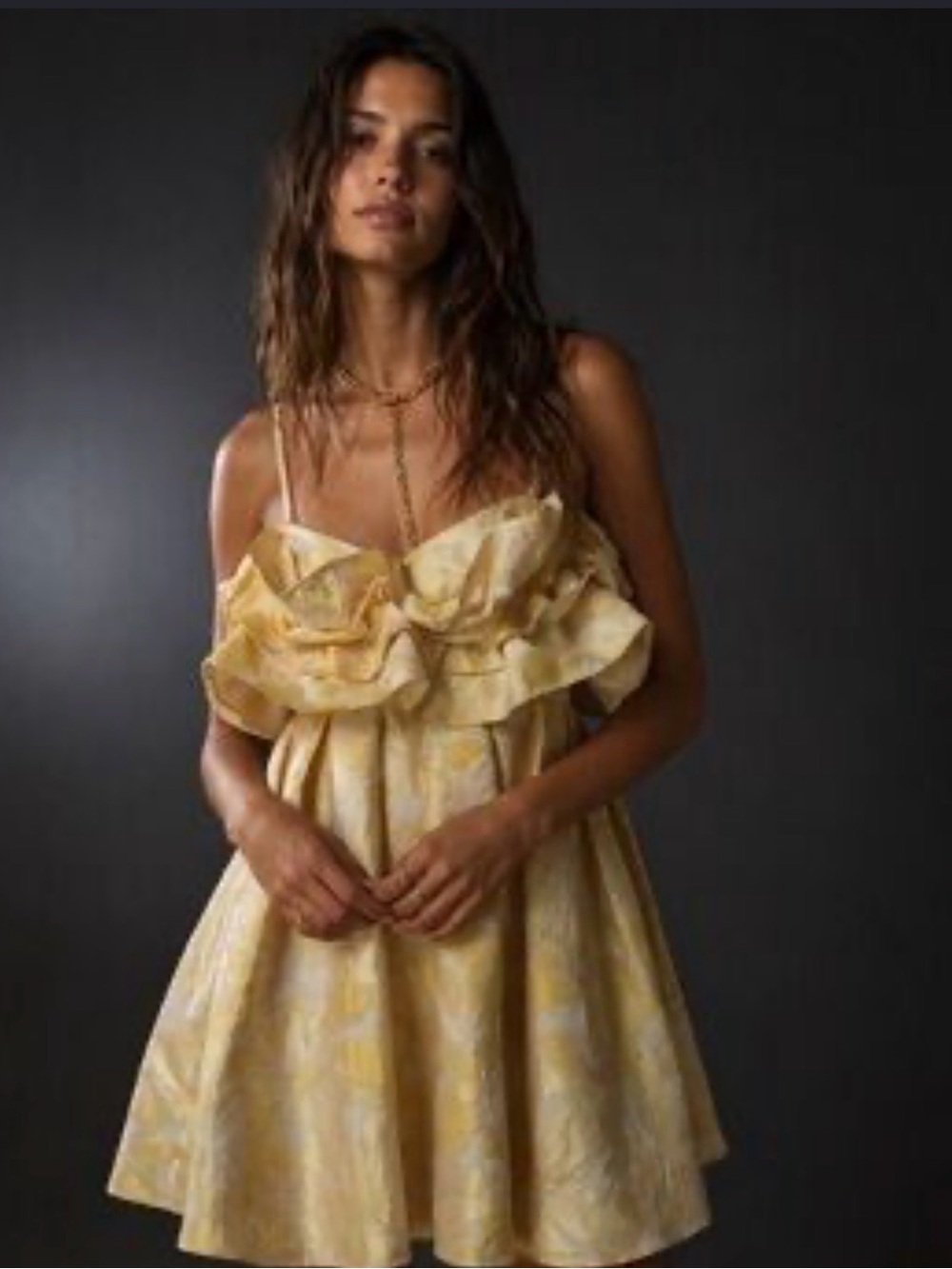 Aureta Strapless Drama Ruffle Mini Dress